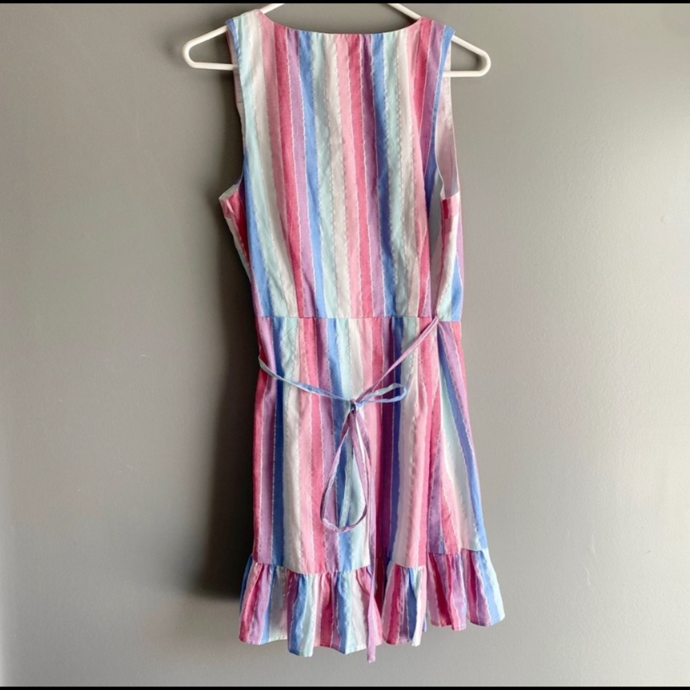 Privacy Please Ryan Striped Ruffle Wrap Dress - image 4